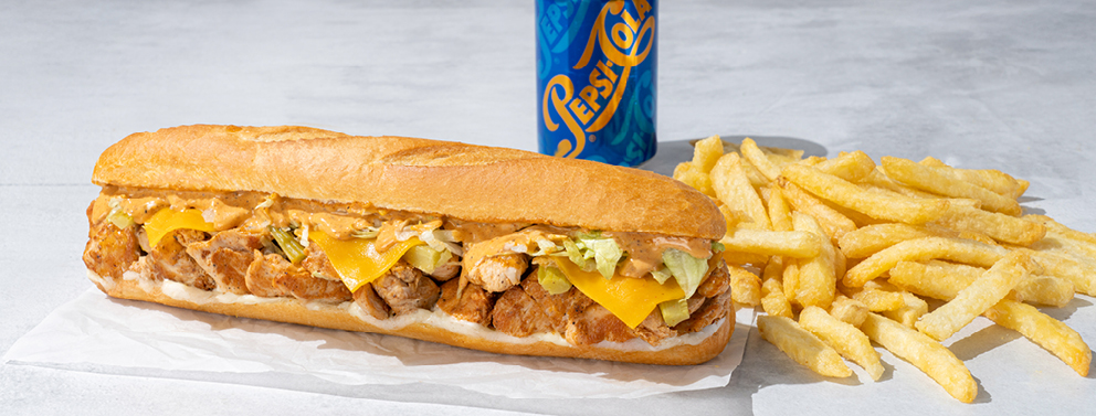 Cheesy Chilli Chicken Baguette Value Meal